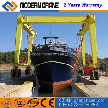 H30 Marine Travel Lift 30 Ton Gantry Straddle Boat Hoist Gantry Crane ...