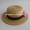 Wheat Boater Straw Hat Kid Hat With Flower