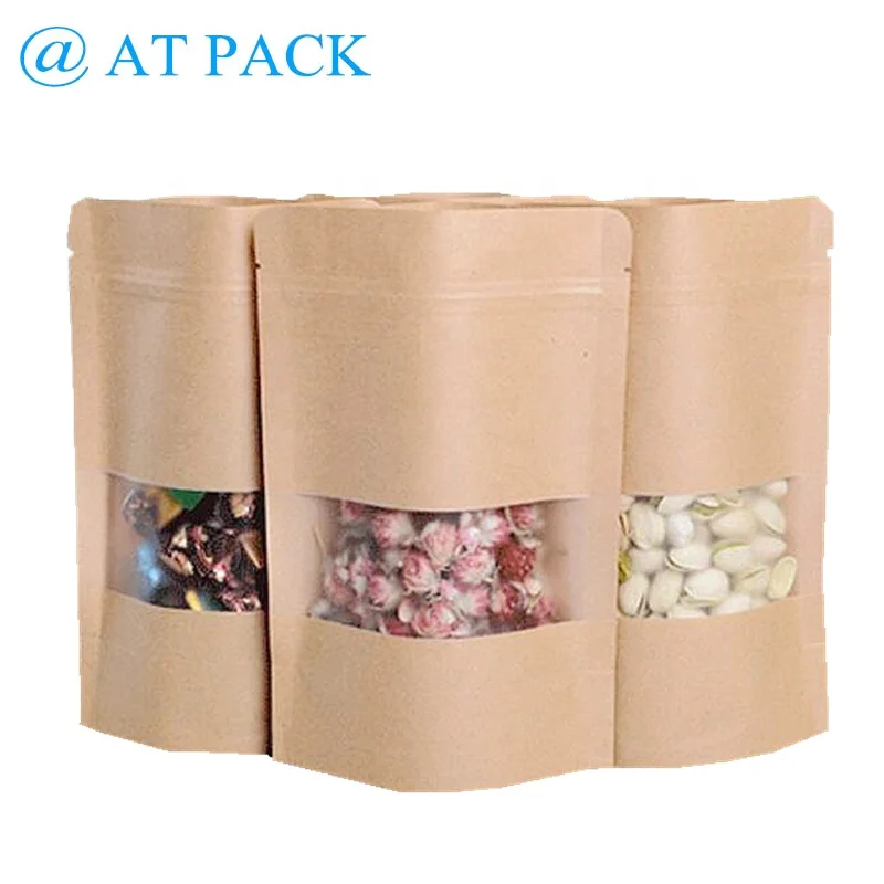 Kraft Stand Up Pouch with Matte Window Zipper 1.jpg