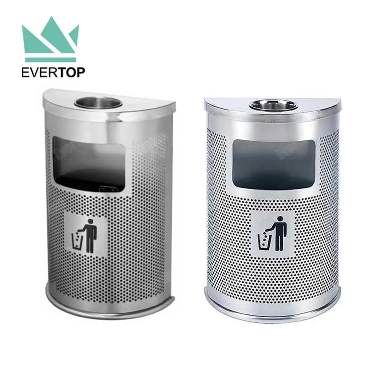 Db55 Half Round Stainless Steel Perforated Litter Bin Half Moon