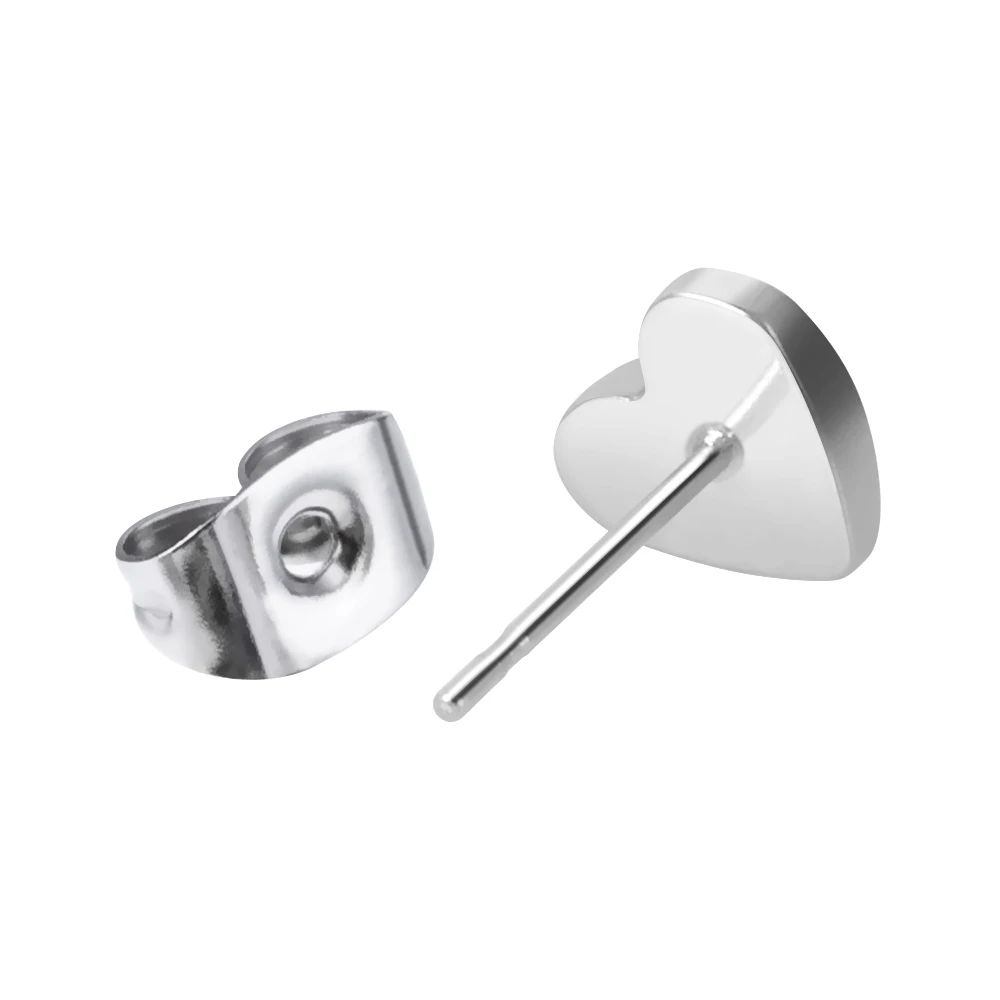 Wholesale Surgical Steel Crystal Stone Silver Heart Shaped Stud