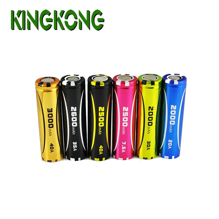 KINGKONG High Rate Cylindrical 18650 2000mAh 30A for Electronic Cigarette 18650 Lithium Li-ion battery