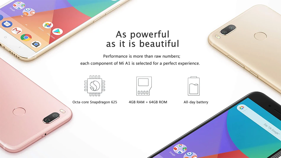Global Version Xiaomi Mi A1 MiA1 Mobile Phone 5.5" Snapdragon 625 Octa Core 4GB RAM 64GB ROM 12.0MP+12.0MP Camera Android One