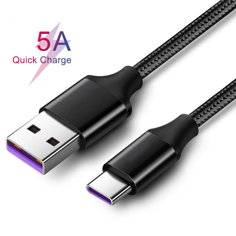 
100cm nylon braided 5A super fast charging cable type c usb c 5a logo customized multi charger usb data cable for huawei p30 