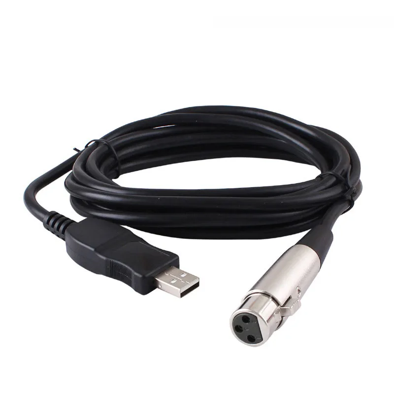 USB Macho a 3PIN XLR Micrófono de Micrófono Femenino Cable Convertidor Adaptador de Audio de Estudio Cable Dilwe Cable de Audio XLR 