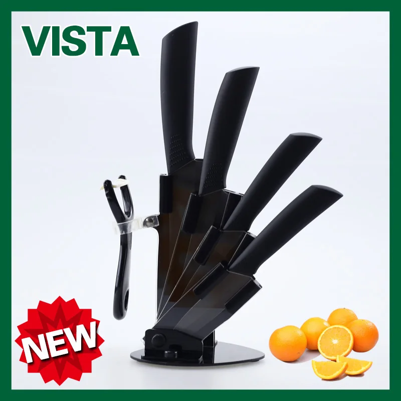 New Arrival 3 4 5 6 Knife Holder Peeler Ceramic Knife Set Black Blade Top Quality
