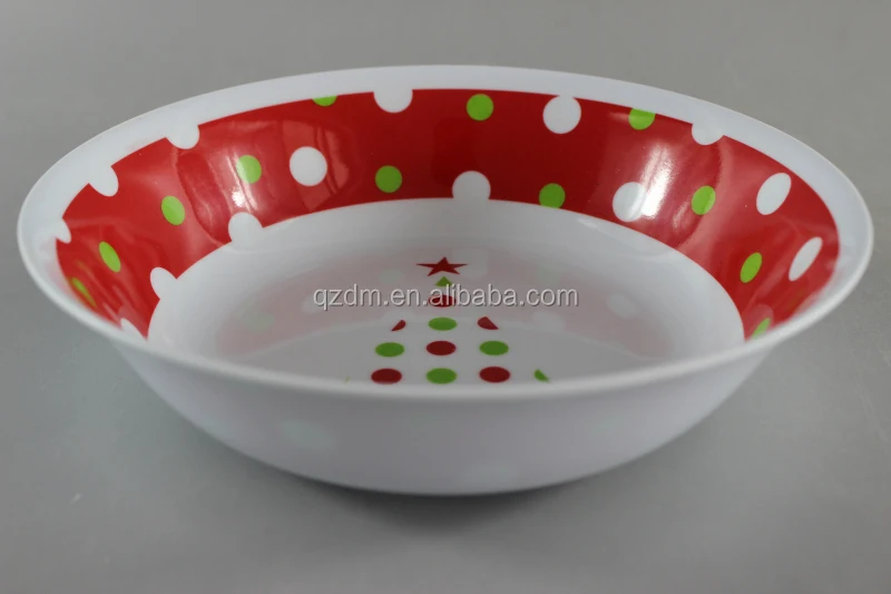 Christmas Melamine Suop bowl Xmas 8inch Plastic round bowl