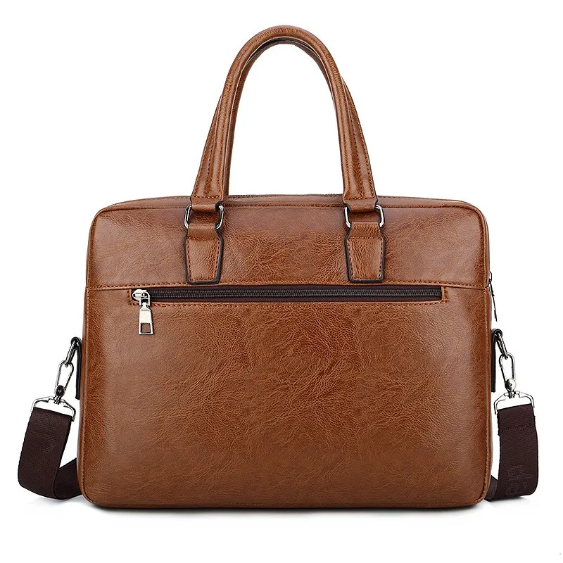 Multi Layer 7 Pockets Laptop Bags Business Shoulder Bag Pu Leather ...