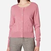 Cropped box scoop neckline pure cashmere cardigan sweater with delightful patch pockets and five hidden press studs