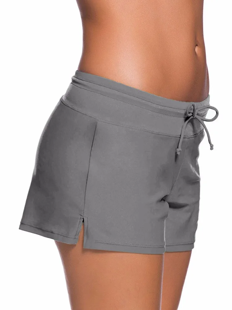 Summer Elastic Women Beach Shorts Board Shorts Girls Swim Trunks Tjn