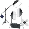 E-Reise Studio 2400 Watt Large Photography Softbox Continuous Photo Light Kit 16" x 24" + Boom Arm Hairlight with