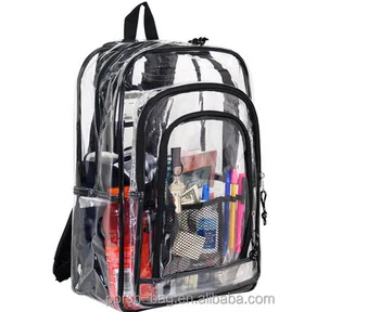 clear plastic backpack