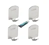 4-Pack No Grill Bathroom Office Kitchen Wall Mount Self Adhesive Stainless Steel Towel Coat Hat Key Holder Hanger Hooks