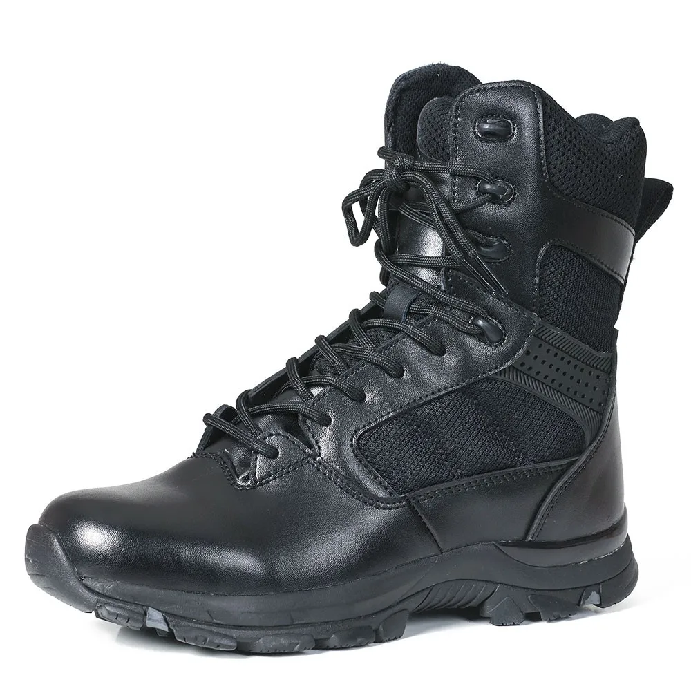 中国供应耐用黑色户外防水徒步军用军靴 botas militar 男士