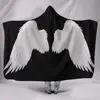 100% POlyester Knitted White Angel Wing Baseball Basketball Adult Hooded Blanket