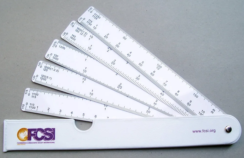 Kearing Fan Scale Ruler / Pvc Plastic Fan Shaped Scale Ruler For