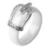 Wholesale Retro Crystal Black White 6mm Ceramic Rings Women 2019 AAA Zircon Ring