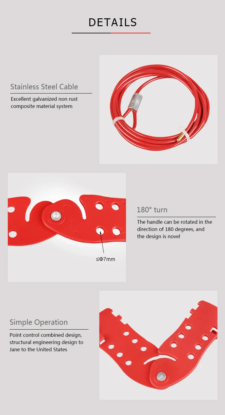 BOSHI Custom Product Nylon PA Multipurpose Red Cable Lockouts