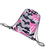 Camouflage down jacket blank polyester personalize drawstring bag for shoe