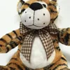Tiger sitting animal custom CE plush gift with ribbon toy
