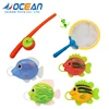 Early educational funny baby bathing toys plastic fish with fishing brail