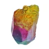 Seven-color natural irregular raw stone crystal pendant transparent multicolor gem necklace accessories
