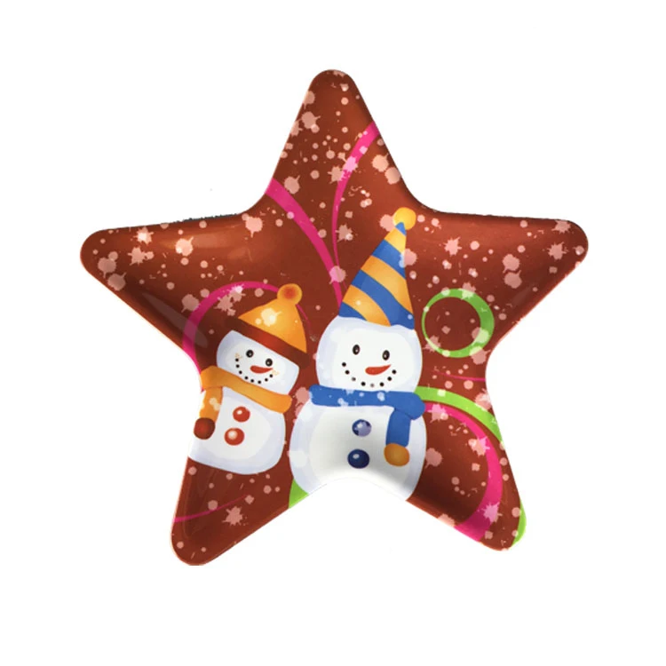 五角星形状有趣的五彩纸屑图案圣诞三聚氰胺糖果拼盘