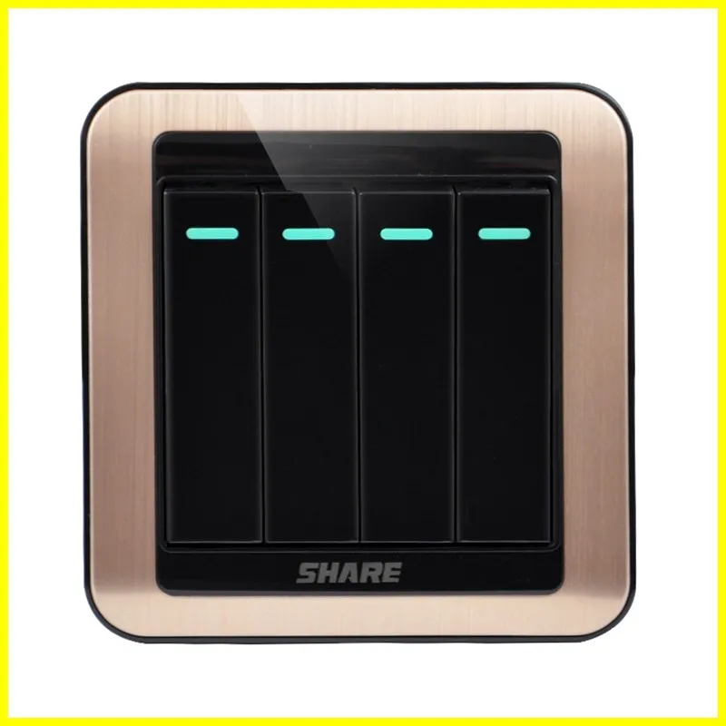 Share 16 Amp 250v Flush Mounted Switch 4 Gang 1 Way Lighting Control