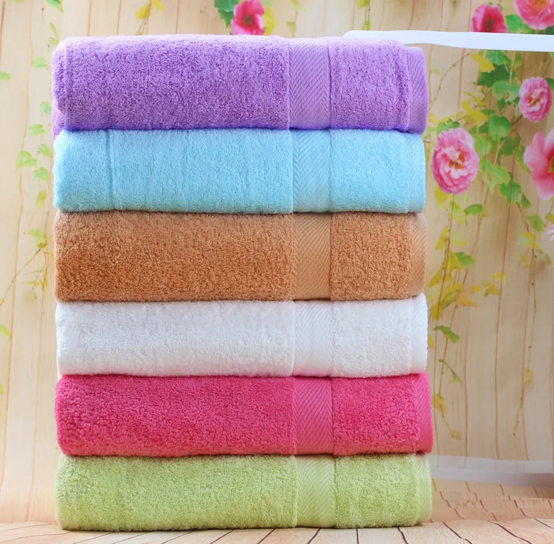 
NEW 15 Colors! In Stock Low Twist Premium Quality Cotton 70*140cm Bath Towels Wholesale Pink Color 