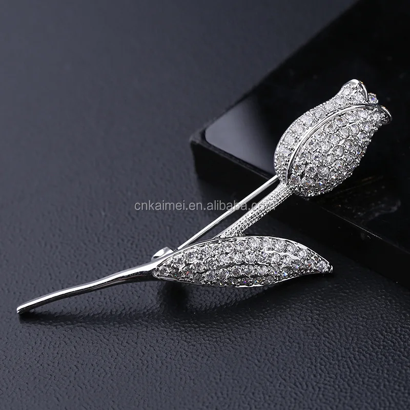 Broche Flor Grande De Plata Cristal Estrás Diamante Boda Nupcial Broche Pin