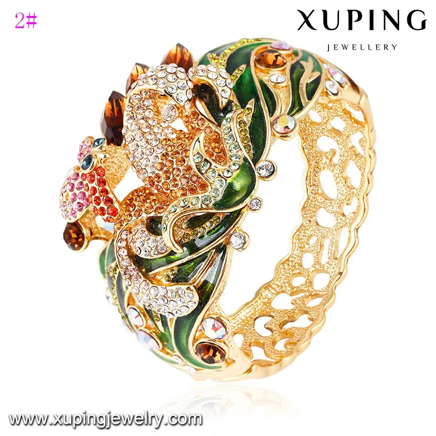 Bangle-68 Xuping Gold Jewelry Gift Craft Multicolor Crystal Stone ...