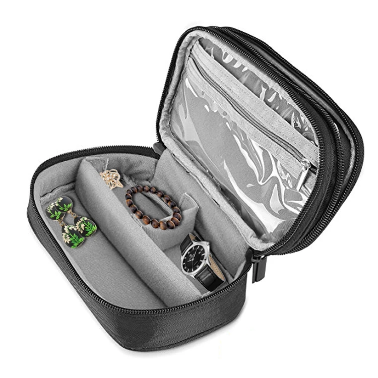Jewelry Pouch Travel Organizer Bag Double Layer Holder For Earrings And Necklace Case Product On Jewelry Pouch Travel Organizer Bag Double Layer Holder For Earrings And Necklace Case Product On