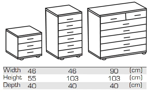 W Cb 0103 Bedroom Furniture Black White Grande Chest Of Drawer
