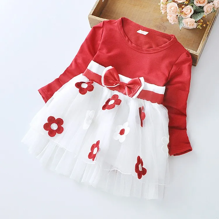 Top Leader Kids Dresses For Girls 2018 Winter Cotton Flower Baby Dress ...