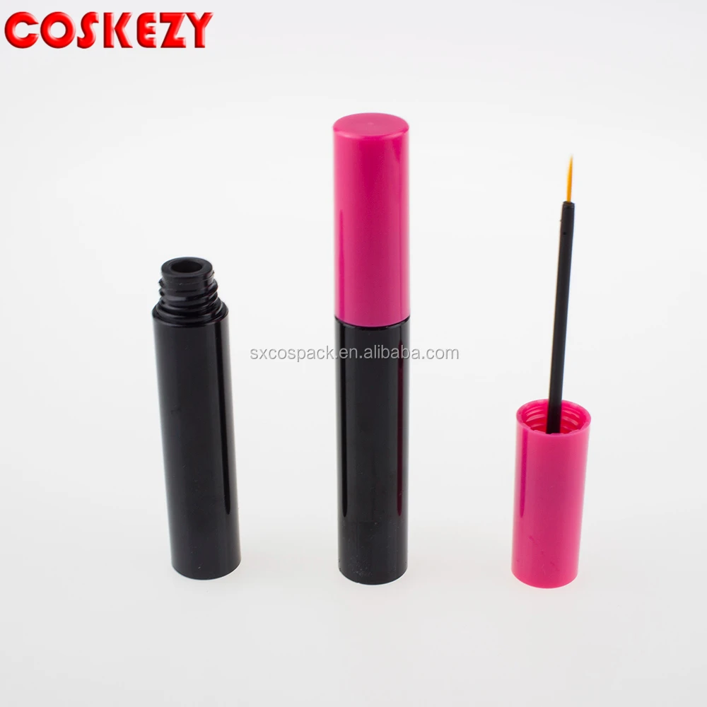 Empty 9g Black And Pink Plastic Makeup Tube,Cosmetic Eyeliner Container