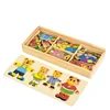 MeToy girl learning and training toy and cloth for kids bear dress up wooden puzzle