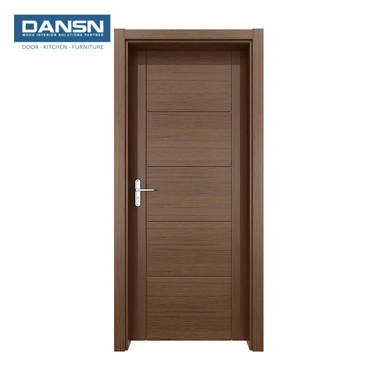 Groove patterns fire resistant wooden door color for home with hardware