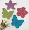 Animal butterfly star shaped promotional glitter shiny spiral notepad