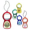 2 in 1 functions flip top opening best travel pocket size mini cute portable plastic sublimation logo key ring bottle opener