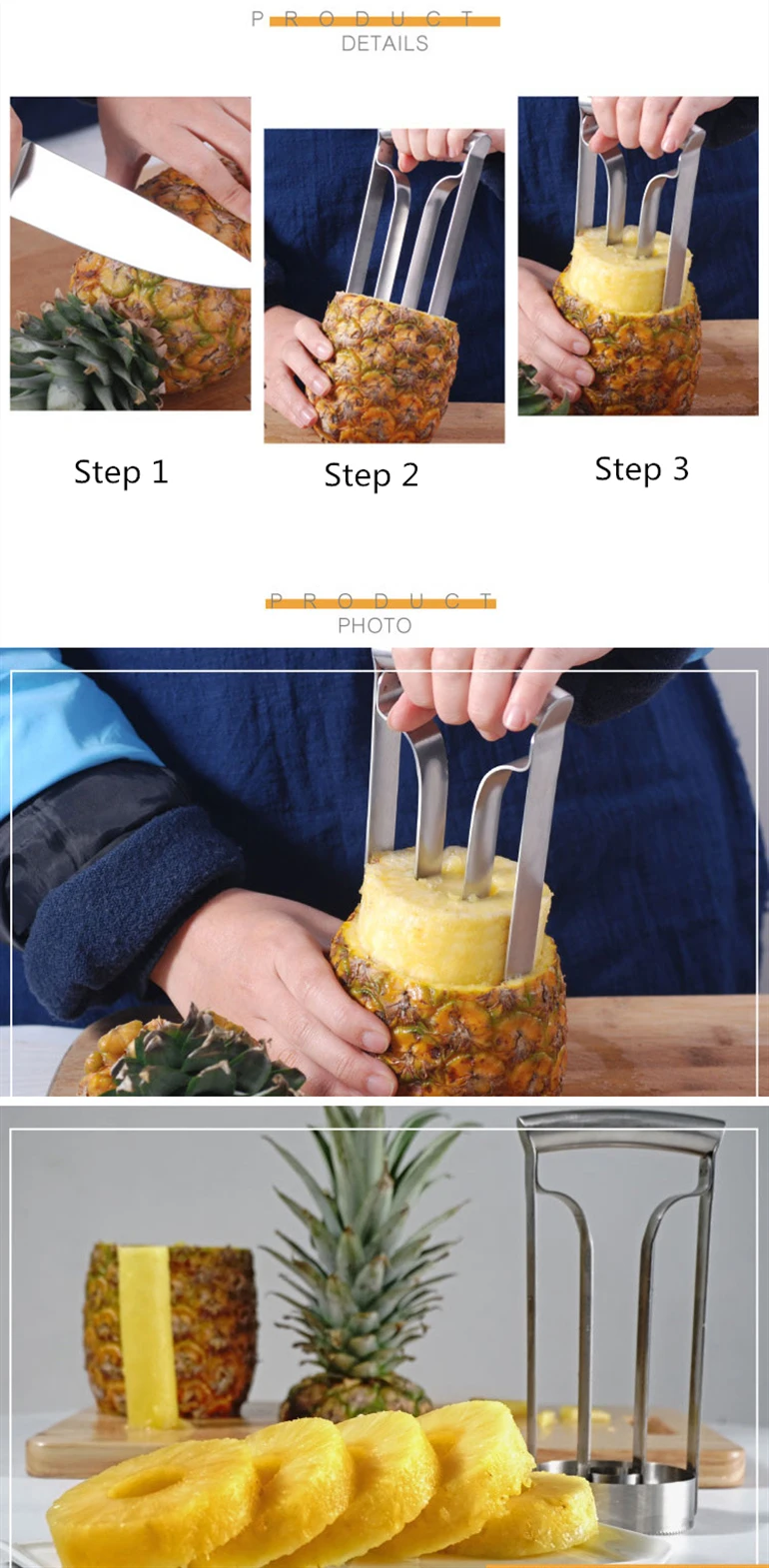 Pineapple Opener Cutter Sliced Fruit Paring Skinning Device Pineapple