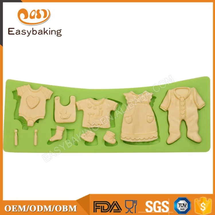 ES-1118 Baby's Clothes Silicone Cake Mold for Baby Shower Cake Decoration