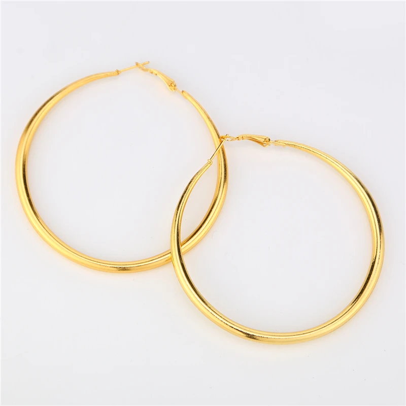 Fashion Jewellery 8cm Hoop Earrings Simple Gold Earring Designs For ...