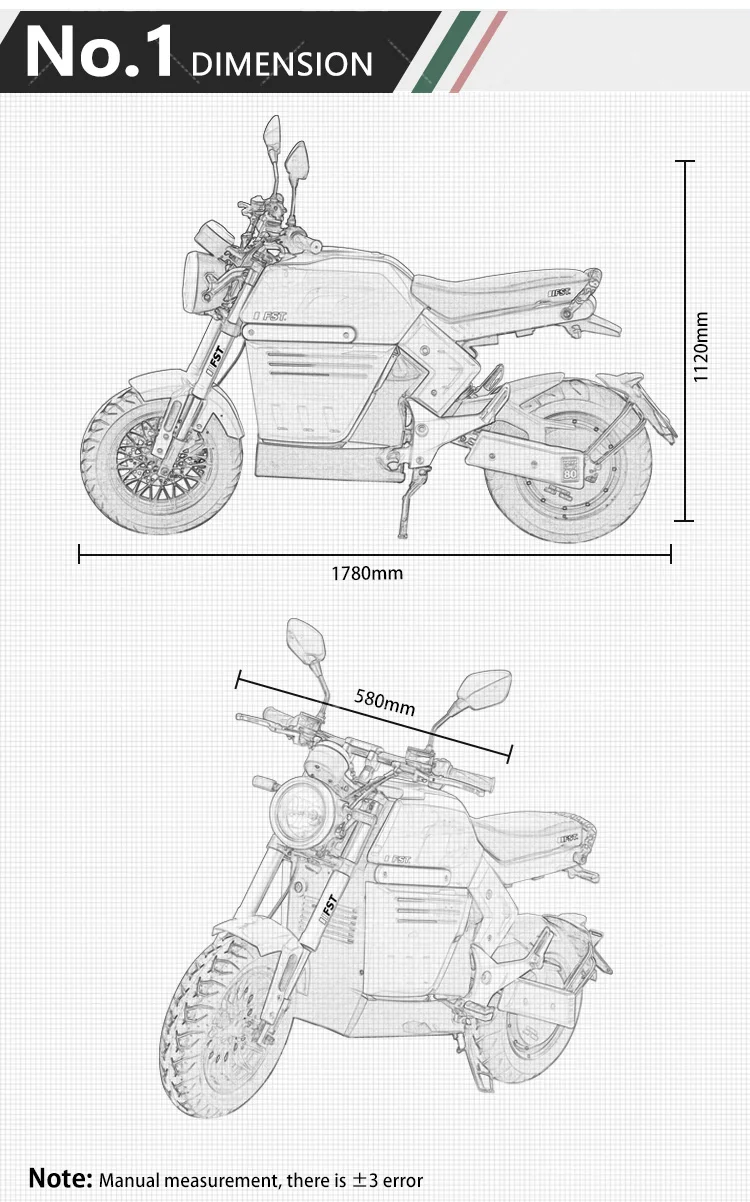 3000w Wattage Brushless Motor Superbike Electric Motorcycle Adults Max