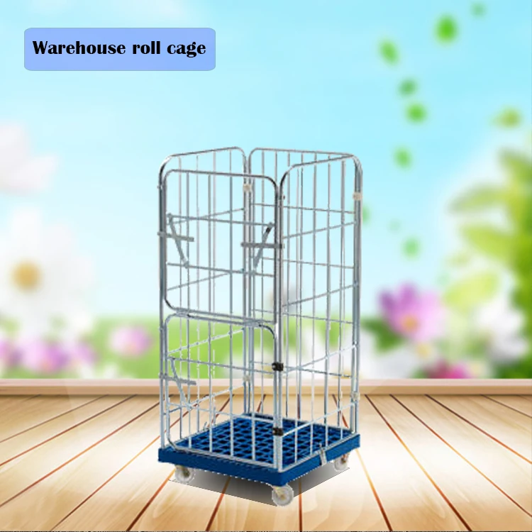 Foldable Warehouse trolley roll cage container cage trolley, Wholesale