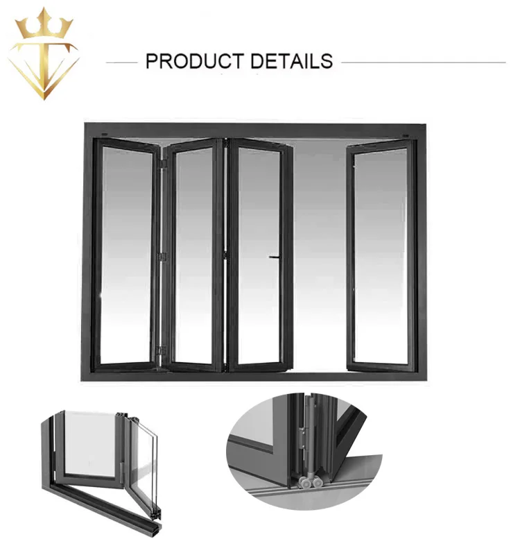 Horizontal Sliding Style Aluminum Frame Bifold Folding Glass Balcony ...