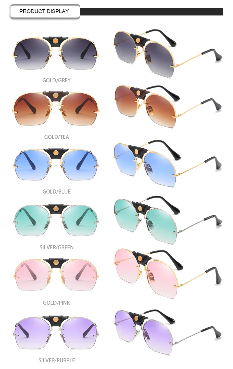 Fashionable Frog OEM Round Metal Frame Brand Designer Women Sunglasses