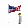 25ft aluminum advertising telescoping flagpole for outdoor country flag adjustable telescopic flagpole with gold ball
