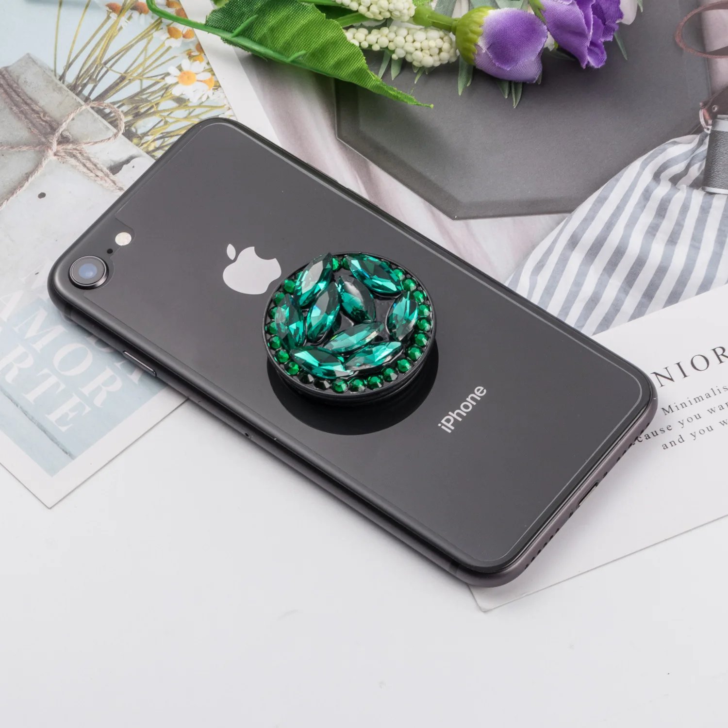 bubm mobile phone pop-up style with socket kickstand finger grip