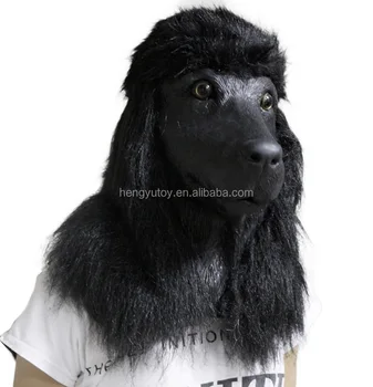 Vente Chaude Latex De Luxe Noir Caniche Chien Tête Masque Buy Masque De Tête De Chien Caniche Noirmasque De Tête De Chienmasque De Tête De Chien