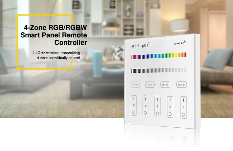 Milight T3 AC85-265V 4-Zone RGB/RGBW Smart Panel Remote Controller for led strip light lamp